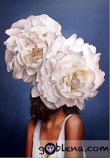 ЕКО Диамантен гоблен Жена и цвете 2 - Goblena.COM