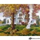 Картина за рисуване по номера Къща през есента - Goblena.COM