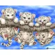 Диамантен гоблен Бели тигърчета - Goblena.COM