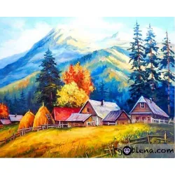Диамантен гоблен Есен на село