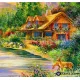 Диамантен гоблен Сърнички до къщичката - Goblena.COM