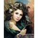 ЕКО Диамантен гоблен Жена с птичка - Goblena.COM