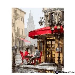 Картина с рисуване по номера На кафе