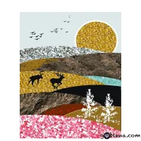 Картина за рисуване по номера Абстракт с елени