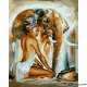Картина за рисуване по номера Африканка със слон - Goblena.COM