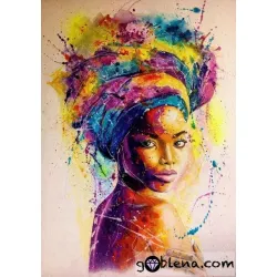 Картина за рисуване по номера Африканка в цветно