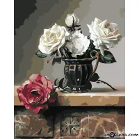 Картина за рисуване по номера Бели и Червени Рози