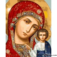 Картина за рисуване по номера Богородица и младенеца 2