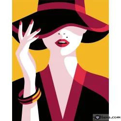 Картина за рисуване по номера Дамата с червената шапка