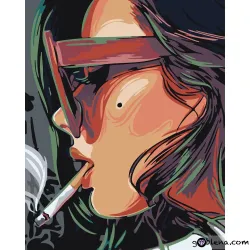 Картина за рисуване по номера Дамата с цигарата