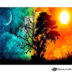 Картина за рисуване по номера Ден и Нощ