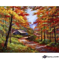 Картина за рисуване по номера Есенна къща 2