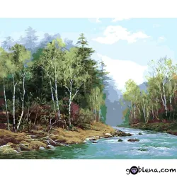 Картина за рисуване по номера Горска река