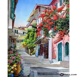 Картина за рисуване по номера Испанска уличка