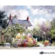 Картина за рисуване по номера Къща в пролетни цветове 2 - Goblena.COM
