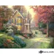 Картина за рисуване по номера Къща в пролетни цветове 3 - Goblena.COM