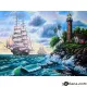 Картина за рисуване по номера Кораб до фара - Goblena.COM