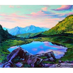 Картина за рисуване по номера Магична езеро