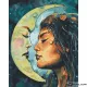 Картина за рисуване по номера Момиче и луна - Goblena.COM