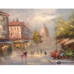 Картина за рисуване по номера Парижка улица Винтидж