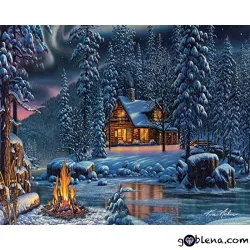 Картина за рисуване по номера Зимна хижа 2