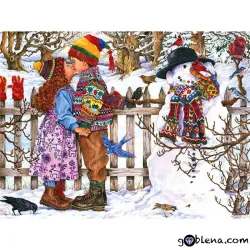Картина за рисуване по номера Зимна целувка