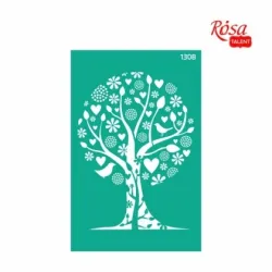 Шаблон за Рисуване Rosa – Дърво с Птици  (13 x 20 см) | За Декорация и Рисуване по Номера