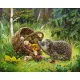 Гоблен с конци върху принтирана панама Таралежче - Goblena.COM