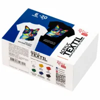 Текстилни Бои Rosa Textile – 6 Цвята x 20 ml | За Плат, Шаблони и Креативни Проекти