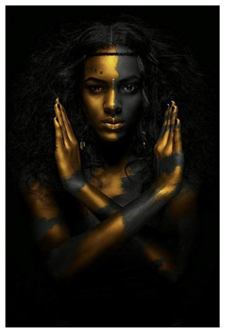 Картина по номера върху черно платно Златна дама 18 Black Canvas - Goblena.COM