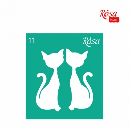 Шаблон за Рисуване Rosa – Котки  (9 x 10 см) | За Декорация и Рисуване по Номера - Goblena.COM