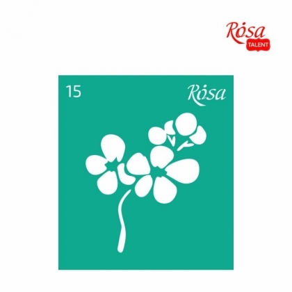 Шаблон за Рисуване Rosa – Цветя 15  (9 x 10 см) | За Декорация и Рисуване по Номера - Goblena.COM