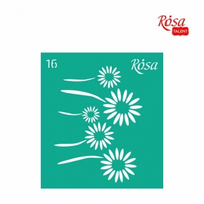 Шаблон за Рисуване Rosa – Цветя 16  (9 x 10 см) | За Декорация и Рисуване по Номера - Goblena.COM