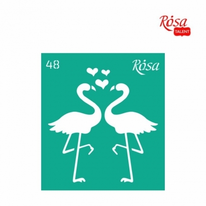 Шаблон за Рисуване Rosa – Влюбени Фламингота  (9 x 10 см) | За Декорация и Рисуване по Номера - Goblena.COM